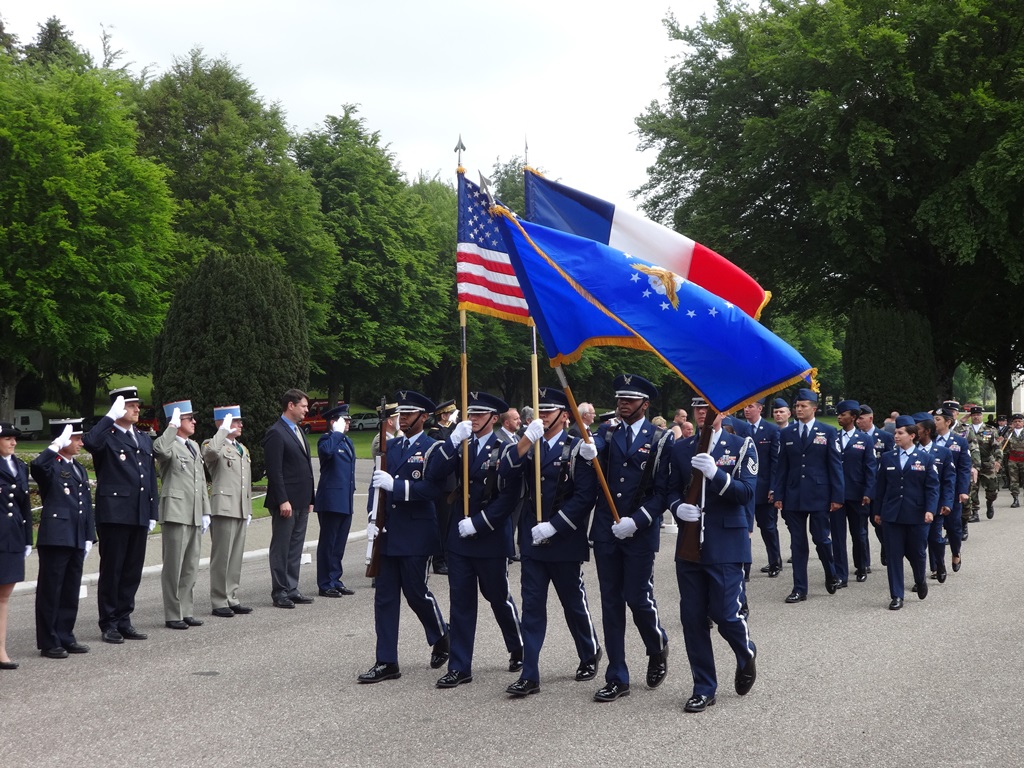 Airmen from Ramstein Air Base in Germany participated in the 2015 Memorial Day Ceremony at Meuse-Argonne American Cemetery.