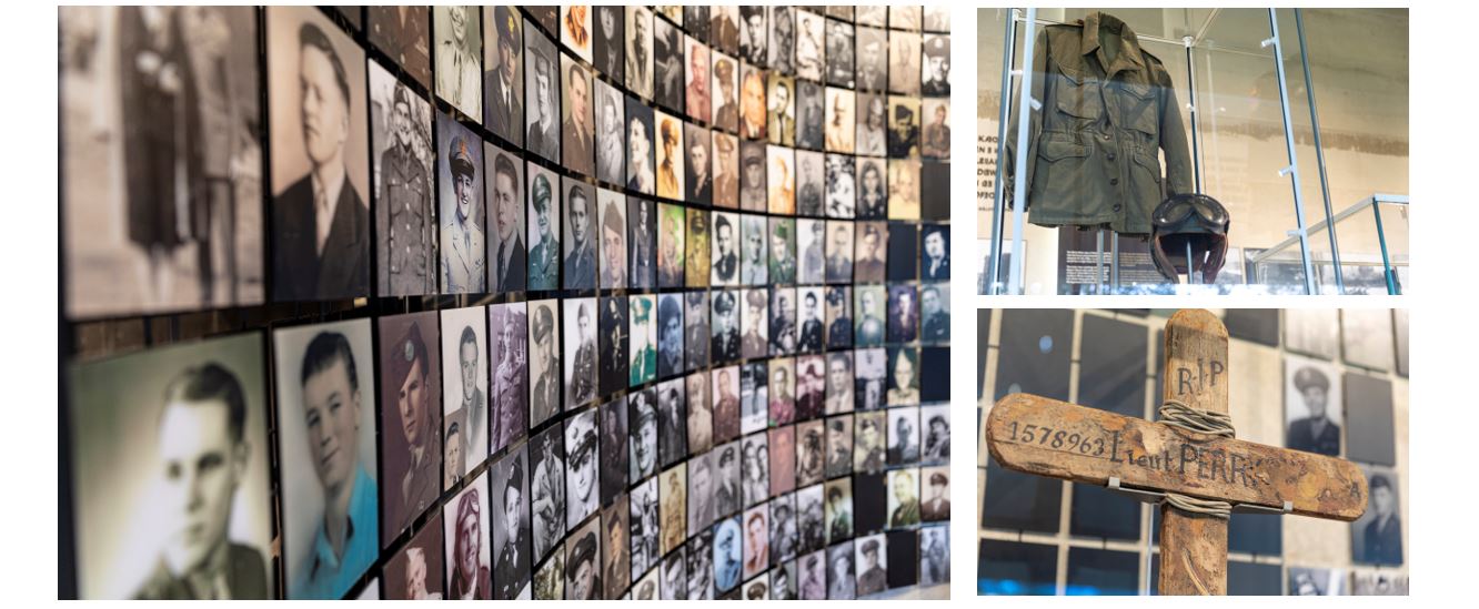 Original artifacts and photos of service members who fought in the vicinity during the war.