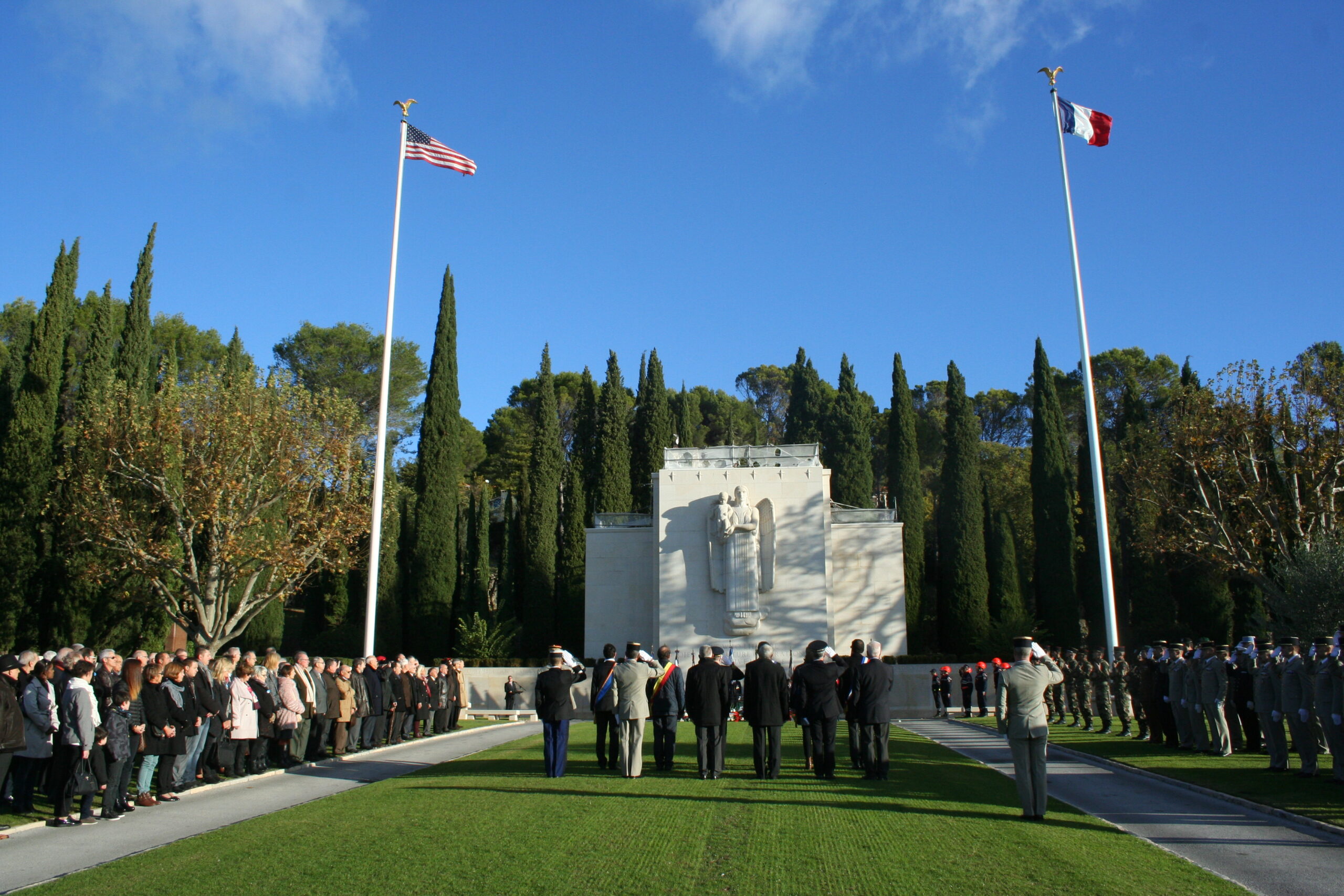 Local citizens gathered at Rhone American Cemetery on November 11 to attend the 2016 Veterans Day Ceremony.