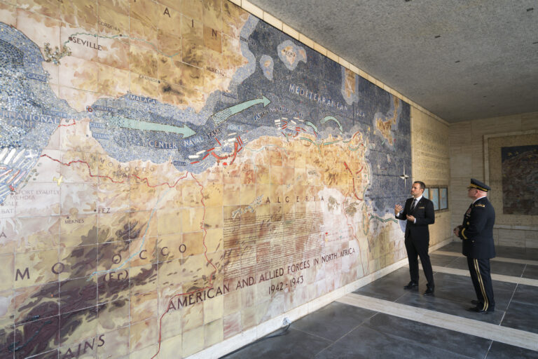 Superintendent Ryan Blum gives Maj. Gen. Roger L. Cloutier