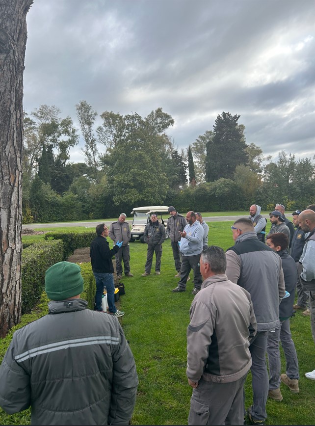 Sicily-Rome American Cemetery’s team taking the pest management training at Sicily-Rome American Cemetery April 8, 2025. Credit: American Battle Monuments Commission. 