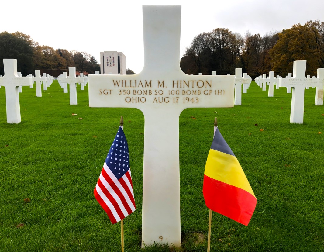 Headstone of Sgt. William H. Hinton at Ardennes American Cemetery. Credits: American Battle Monuments Commission Headstone of Sgt. William H. Hinton at Ardennes American Cemetery. Credits: American Battle Monuments Commission