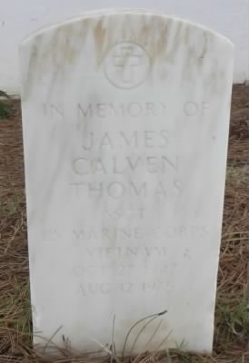 Memorial marker form James Thomas’s family placed in Fort Rosecrans National Cemetery in San Diego, California.