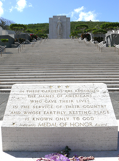 Dedication for the Tablets of the Missing at the Honolulu Memorial. Courtesy of Marnie Weeks, Find a Grave.