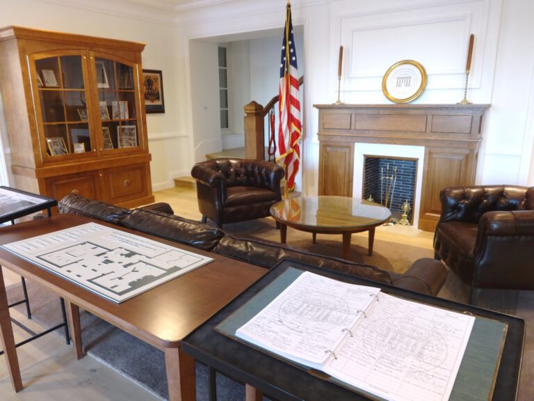 The inside of the visitor center at Meuse-Argonne American Cemetery mimics the look of the original visitor center from the 1920s.