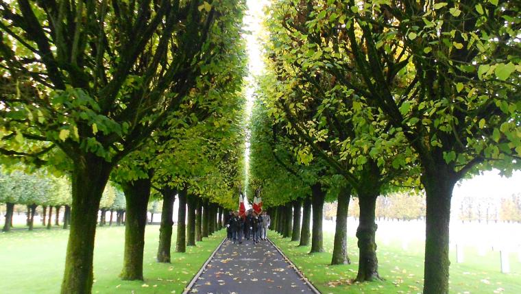 Flag bearers participated in the 2016 Veterans Day Ceremony at St. Mihiel American Cemetery.