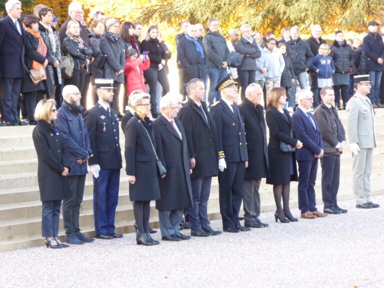 Hundreds of people gathered at Epinal American Cemetery in France for the 2018 Veterans Day Ceremony.