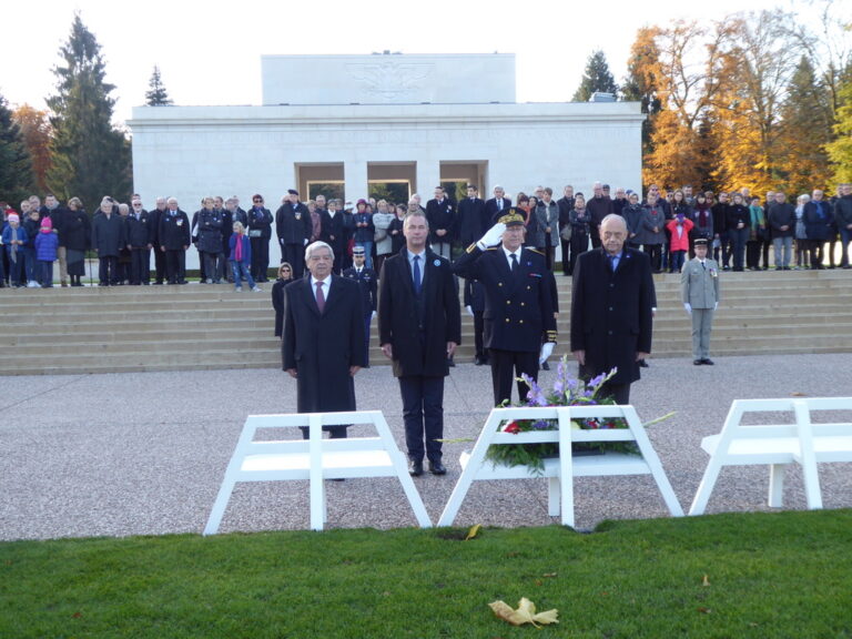 Floral wreaths were laid during the Veterans Day 2018 Ceremony at Epinal American Cemetery in France.