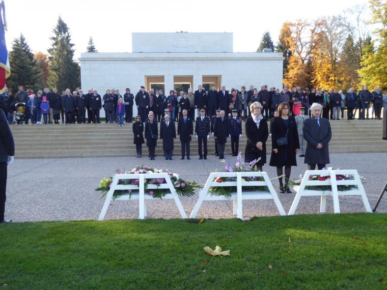 Floral wreaths were laid during the Veterans Day 2018 Ceremony at Epinal American Cemetery in France.
