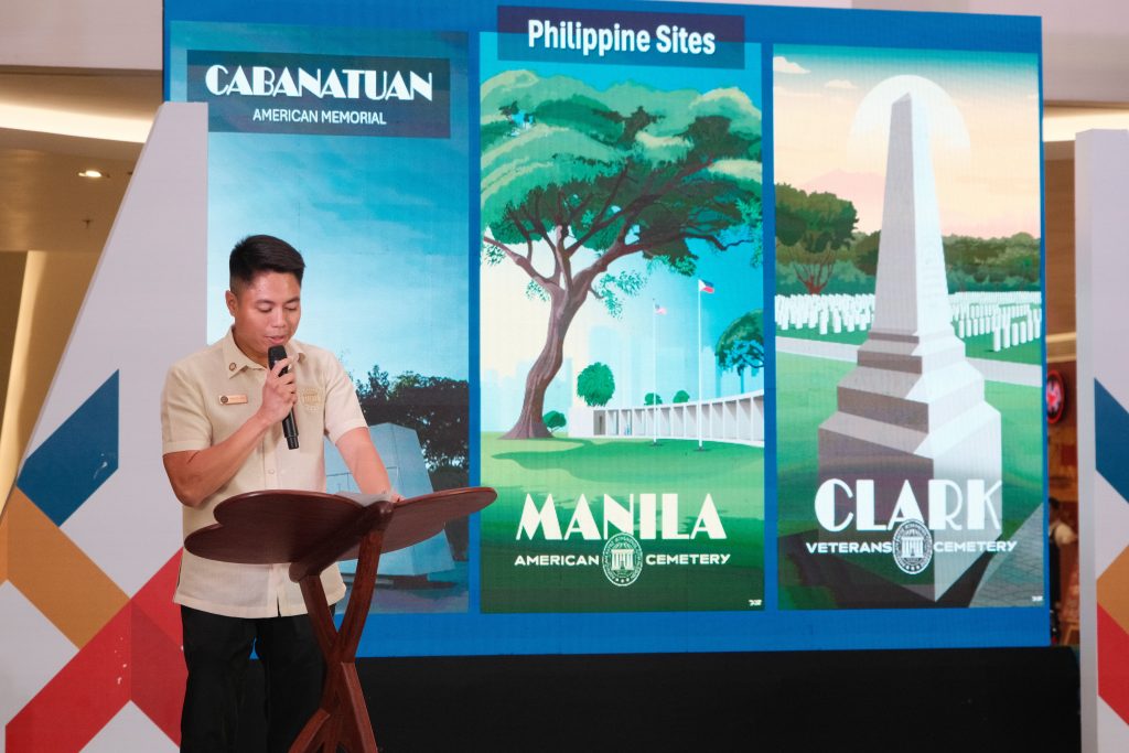 Vicente Lim IV, director of the Manila American Cemetery Visitor Center, talks about the American Battle Monuments Commission and its Philippine sites during the HistoEx convention Aug. 1-3 in Manila.