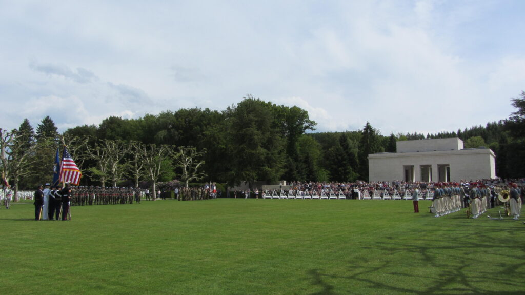 Hundreds of attendees gather at Epinal American Cemetery for the 2014 Memorial Day Ceremony.