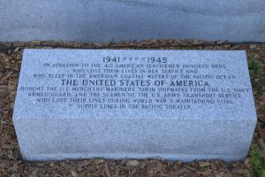 A marker, dedicated May 22, 2025, was added to ABMC's West Coast Memorial to honor the U.S. Merchant Marines lost in the Pacific during WWII.