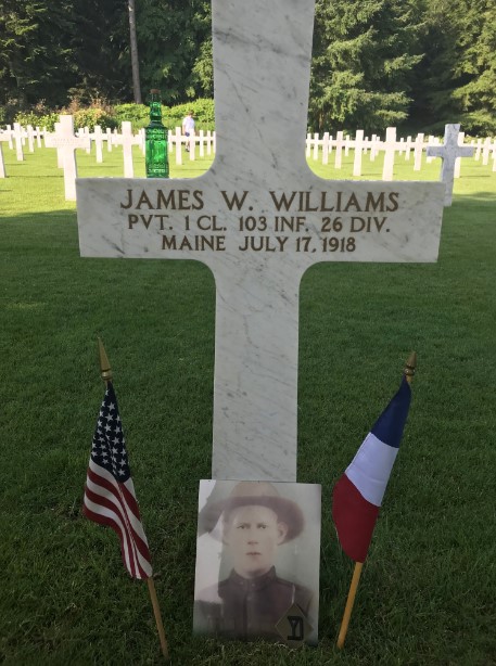 James Williams' grave in France.